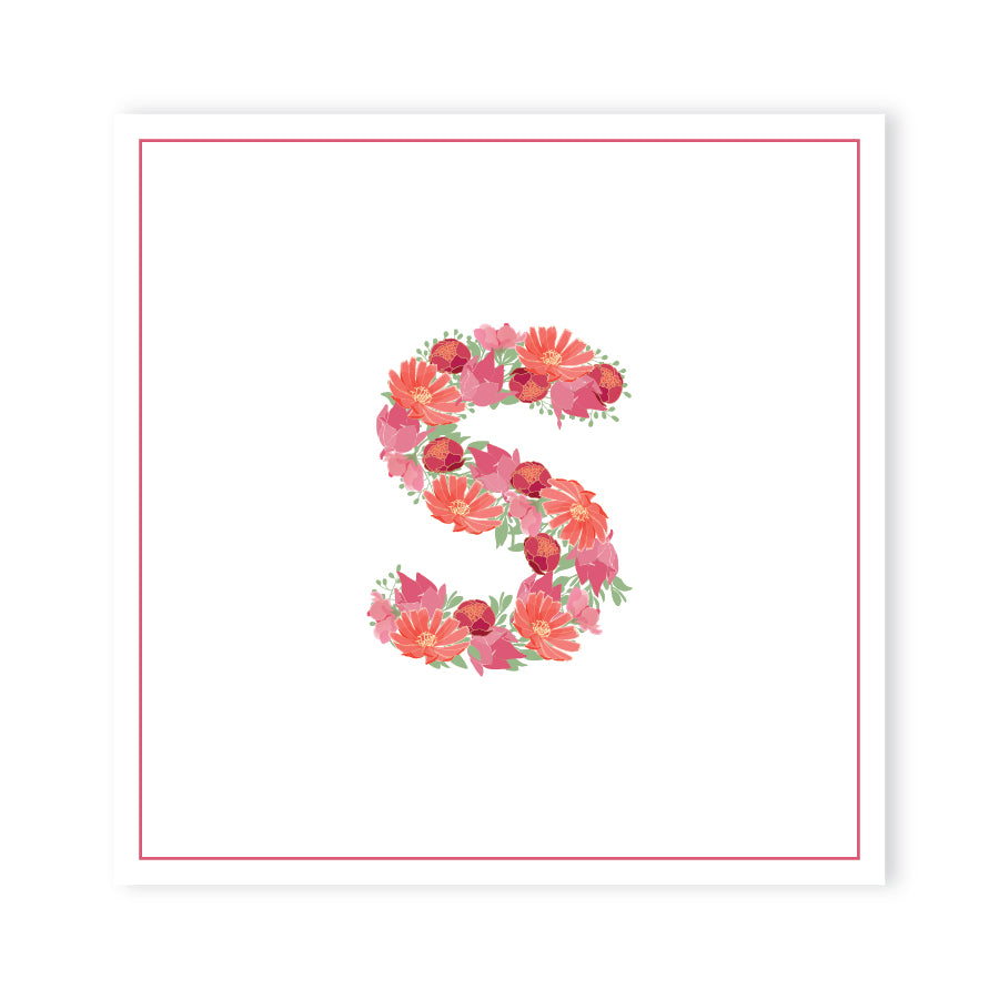 BAS MITZVAH FLORAL LETTER PLACEMAT
