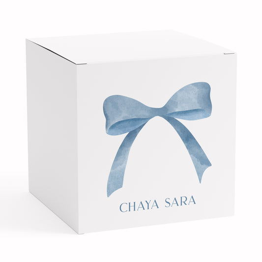 BAS MITZVAH BLUE BOW FAVOR BOX