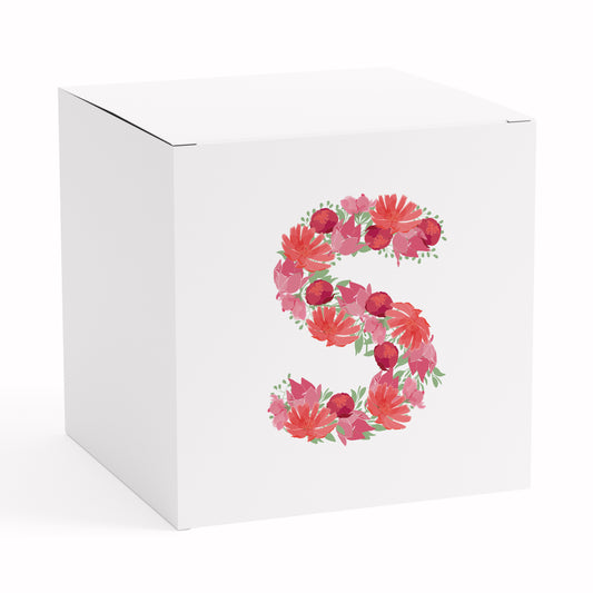 BAS MITZVAH FLORAL LETTER FAVOR BOX